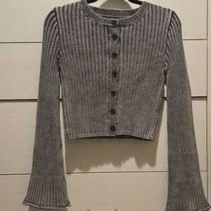 ♥︎ Forever 21 ♡ Gray Ribbed Button-up Cardiagan ♥︎ Long Sleeve Knit Top ♡